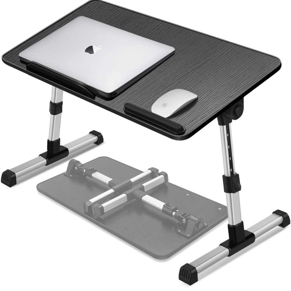 Folding Laptop tray Black, Adjustable Angle & Rise Portable for Sofa Bed desk